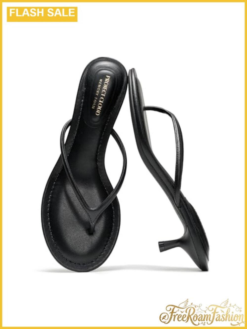 100% Genuine Leather Kitten Heel Strappy Sandals Open Toe Slip On
